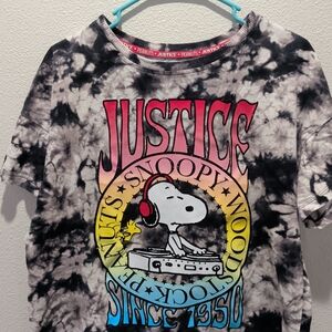 Justice Kids Tie-Dye Snoopy Woodstock T-Shirt